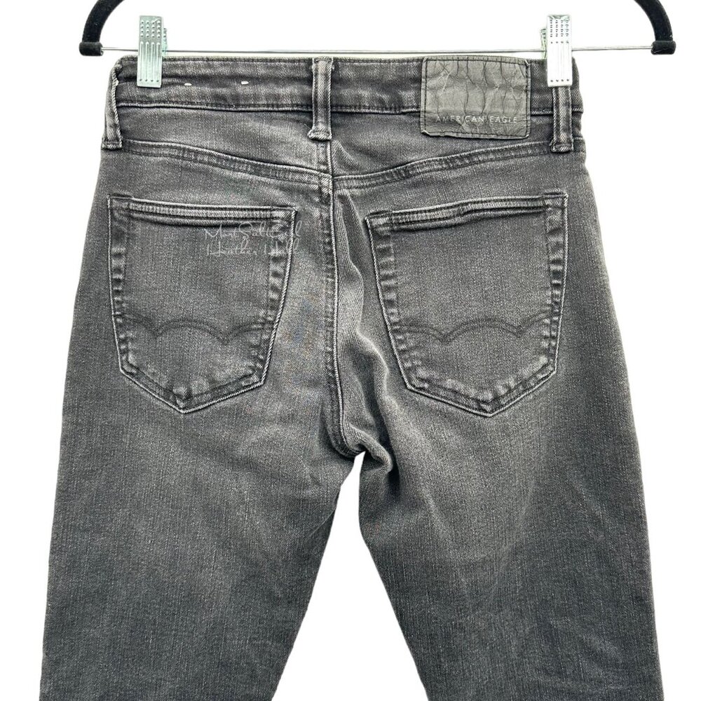 American Eagle Black Next Level Stretch Boyfriend Slim Jeans Size 26/28 - Picture 3 of 8